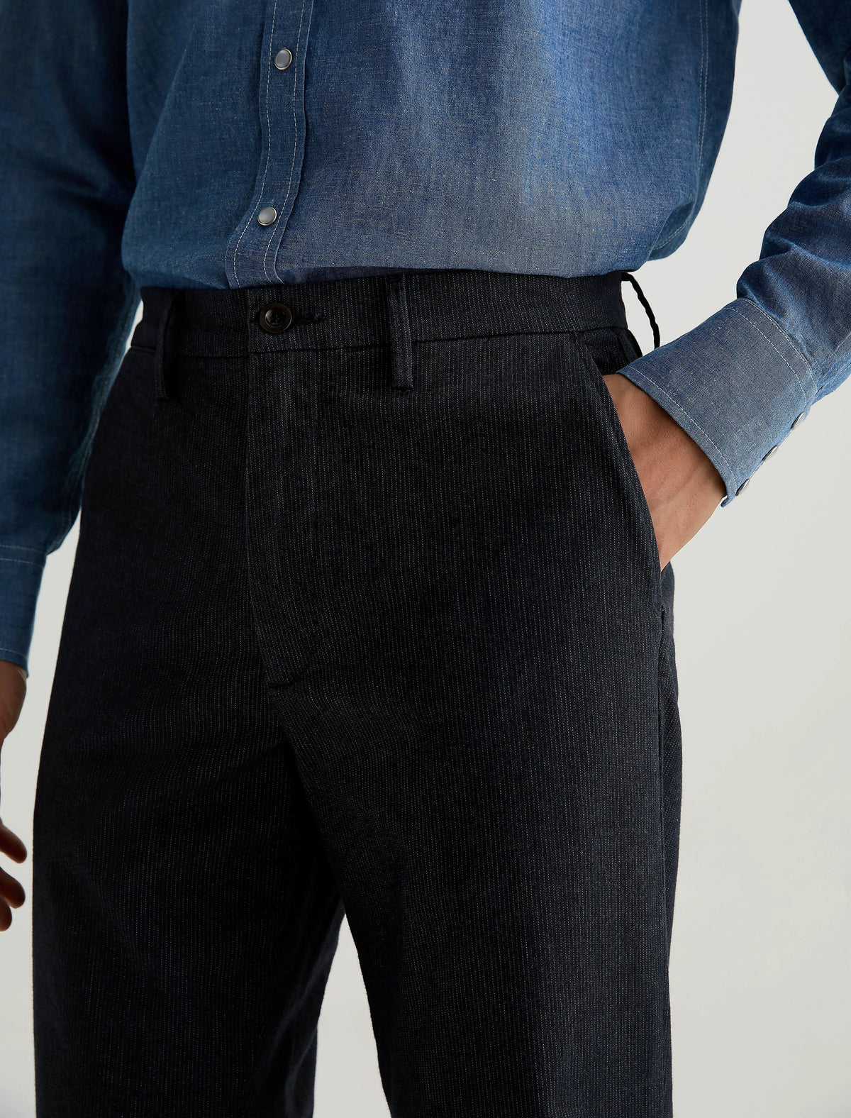 STEEL GREY PINSTRIPE