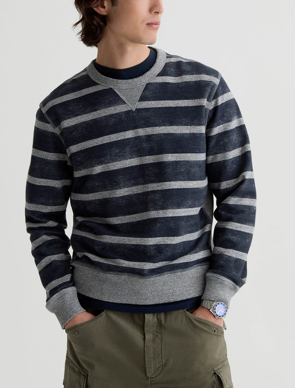 NAVY/GREY STRIPE